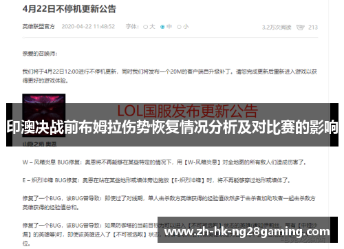 印澳决战前布姆拉伤势恢复情况分析及对比赛的影响