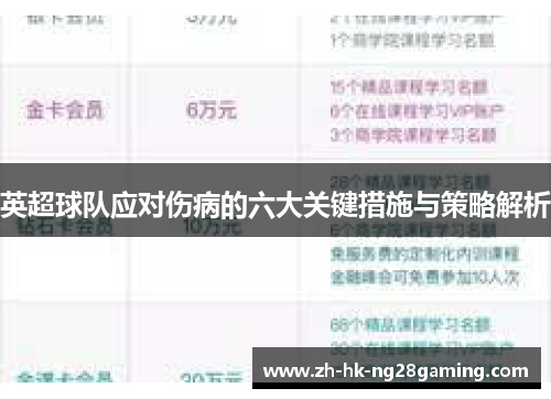 英超球队应对伤病的六大关键措施与策略解析